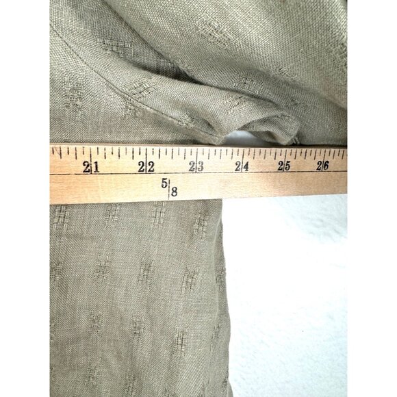 Bryn Walker 100% linen lagen look button top olive sz M - Picture 6 of 10